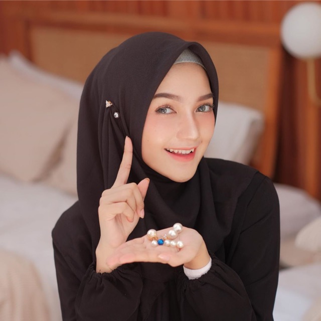 𝐁𝐘 𝐀𝐃𝐈𝐍𝐃𝐀 Bros Hijab Tusuk Korea Mutiara Pearl Double Peniti Jarum Tuspin Mutiara Jilbab Hijab instant Tuspin