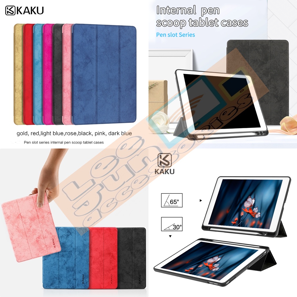 Casing Case ipad Gen-9 ipad 9 10.2 2021 3 Fold Denim Smart Case / Cover / Casing w.Holder