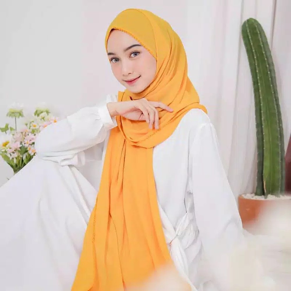 Alny Hijab - Pashmina Crochet Diamond Italiano /Jilbab Pasmina Picot Diamond