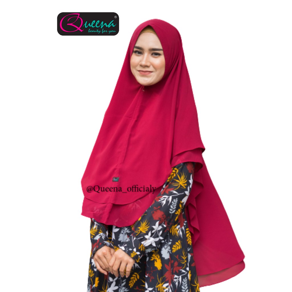jilbab ceruti babydoll 2 layer jilbab ceruti instan jilbab ceruti babydoll model terbaru Queena