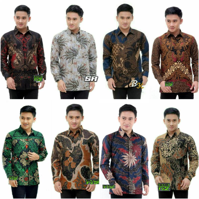 Baju Kemeja Batik Cowok Kasual Lengan Panjang