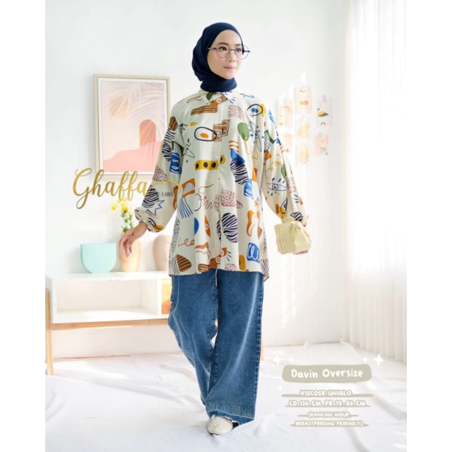 Blouse Motif Davin Oversize blouse by ghaffa the label