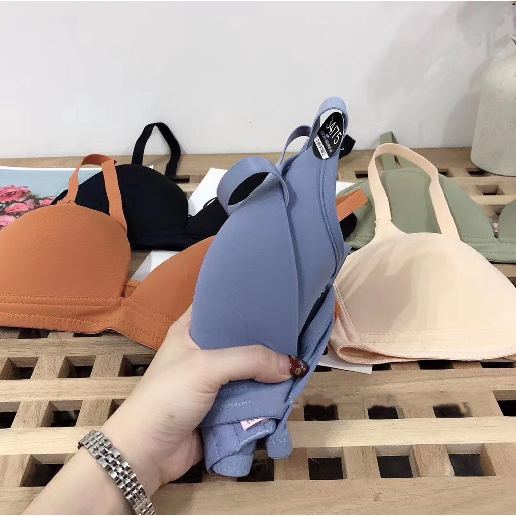 Blackpink Bra Wanita Push Up Atasan Wanita Warna Solid POLOS Nirkabel Bralette 1230