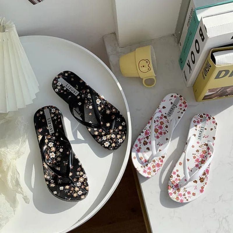 SANDAL JEPIT SPON WANITA MOTIF LIZUSI