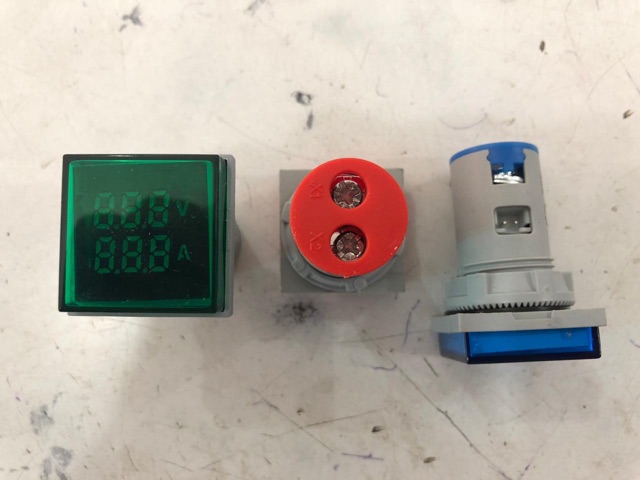 22mm Pilot lamp panel led ampere &amp; voltmeter ac 12v-220v