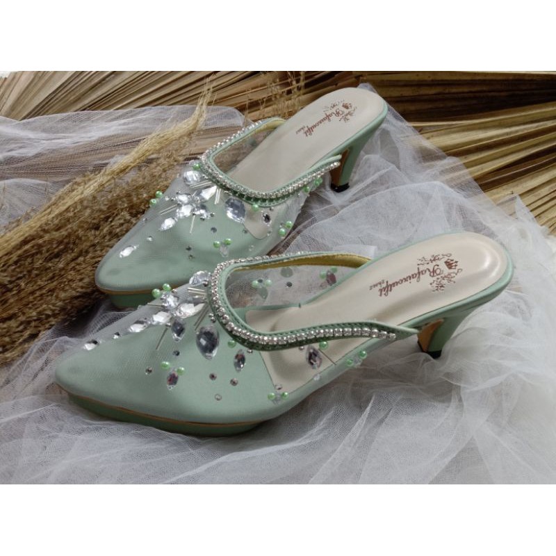 sepatu alunna hijau mint sepatu wanita wedding