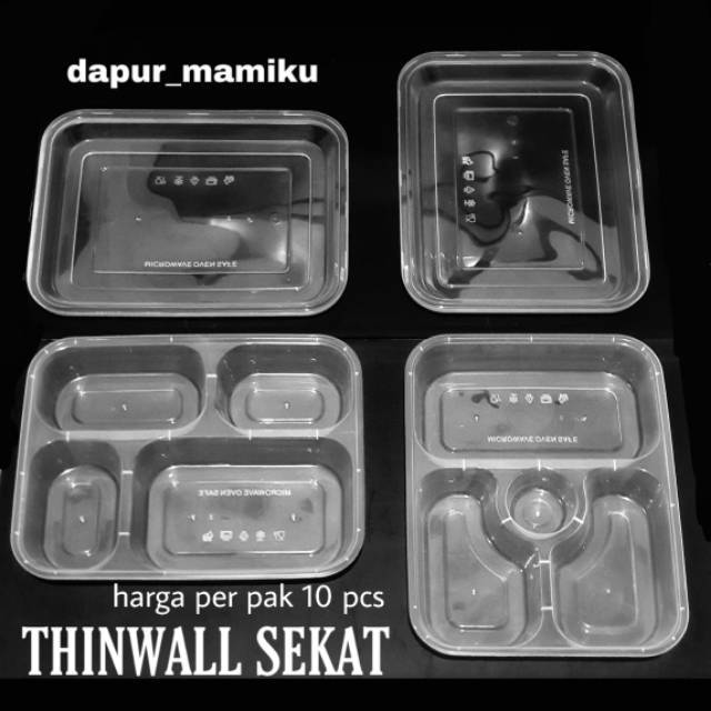 DAPURMAMI ISI 10 Thinwall sekat bento food container sushi tray makanan anak