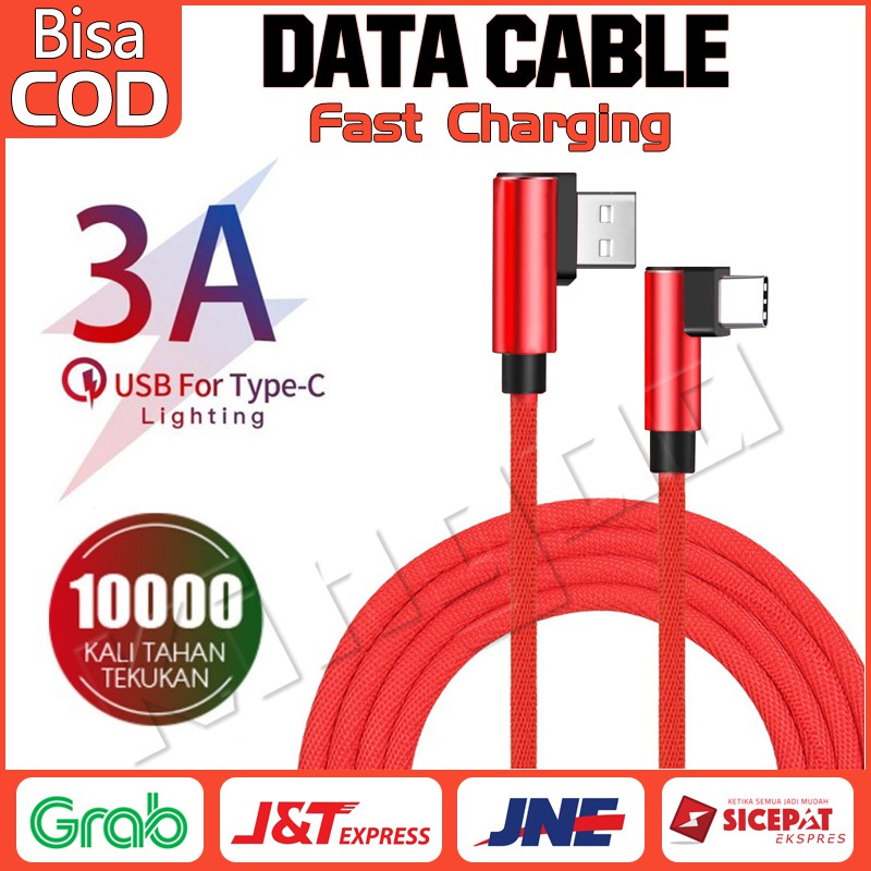 KABEL DATA GAMING KABEL LIGHTNING TYPE C /Micro USB DATA COLOKAN L 3A FAST CHARGING