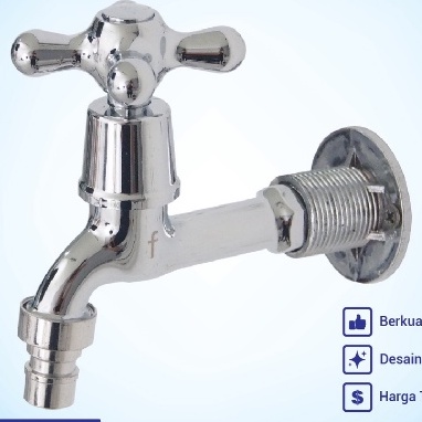 KRAN NIKEL VERSUS TEMBOK  BALING FIO FKT 55T 1/2&quot;/ KERAN KRAN KAMAR MANDI/KRAN TOILET/KRAN WC/ KERAN TEMBOK TAMAN/KRAN STAINLESS