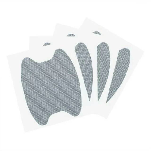 4Pcs 1 Set Grey Carbon Abu Sticker Stiker Handle Pintu Mobil Gagang Pegangan Pengaman Anti Gores