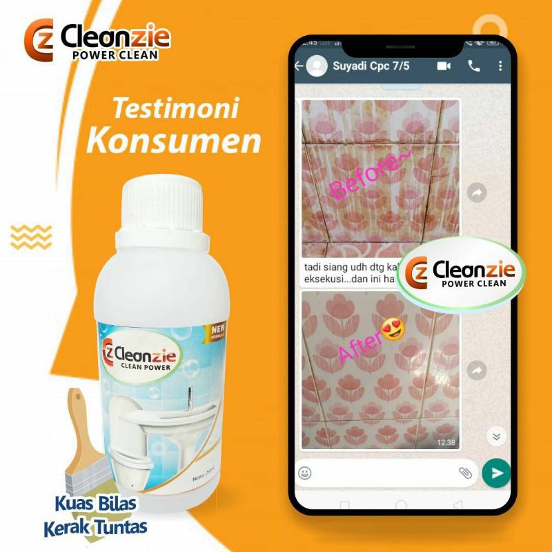 cairan pembersih lantai CPC Cleanzie Power clean porcelain cleaner kamar mandi toilet noda stainless dan Cleanzie Polish Penghitam Dashboard