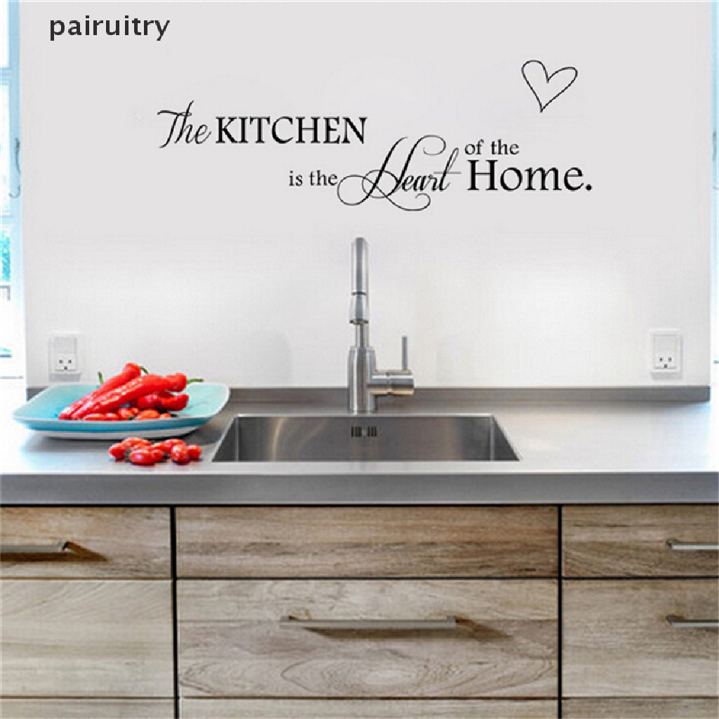 Stiker Dinding Decal Desain Quotes Kitchen Is the Heart of Home Dapat Dicopot