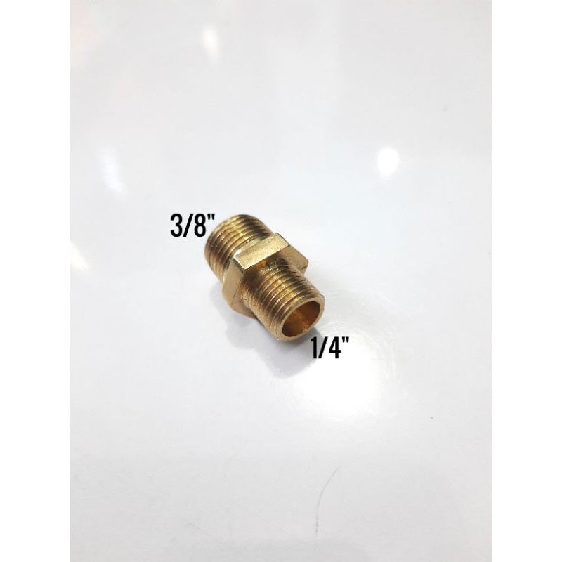 Double Nepel 3/8&quot; × 1/4&quot; KUNINGAN DRAT LUAR