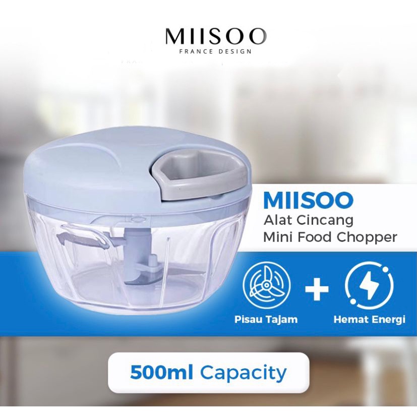 MIISOO Alat Cincang Hand Pulled Kitchen Grinder Mini Food Chopper Blender