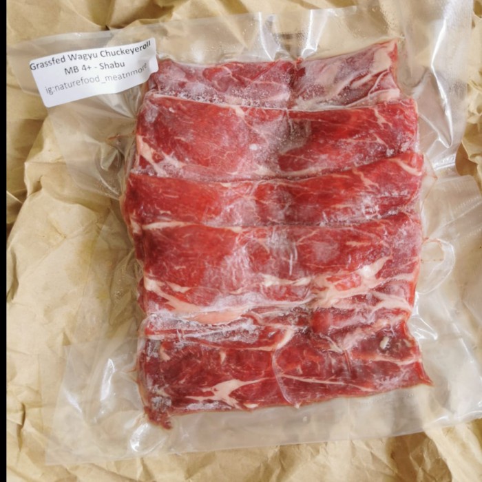 

NATUREFOOD daging sapi slice chuckeyeroll grassfed wagyu mb 4+
