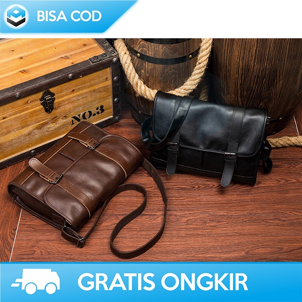 TAS SELEMPANG KERJA PRIA PREMIUM PU LEATHER KEREN BERKUALITAS TERBAIK