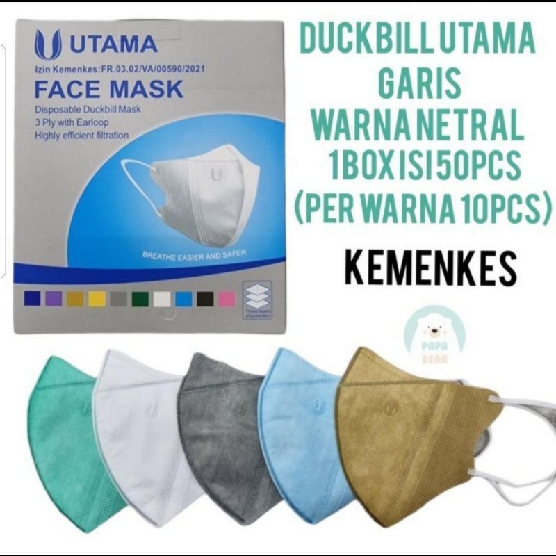 masker duckbill utama isi 50