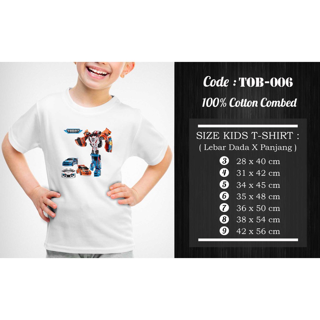 [FREE NAMA!!] Kaos Anak &amp; Family Tobot 100% COTTON PREMIUM