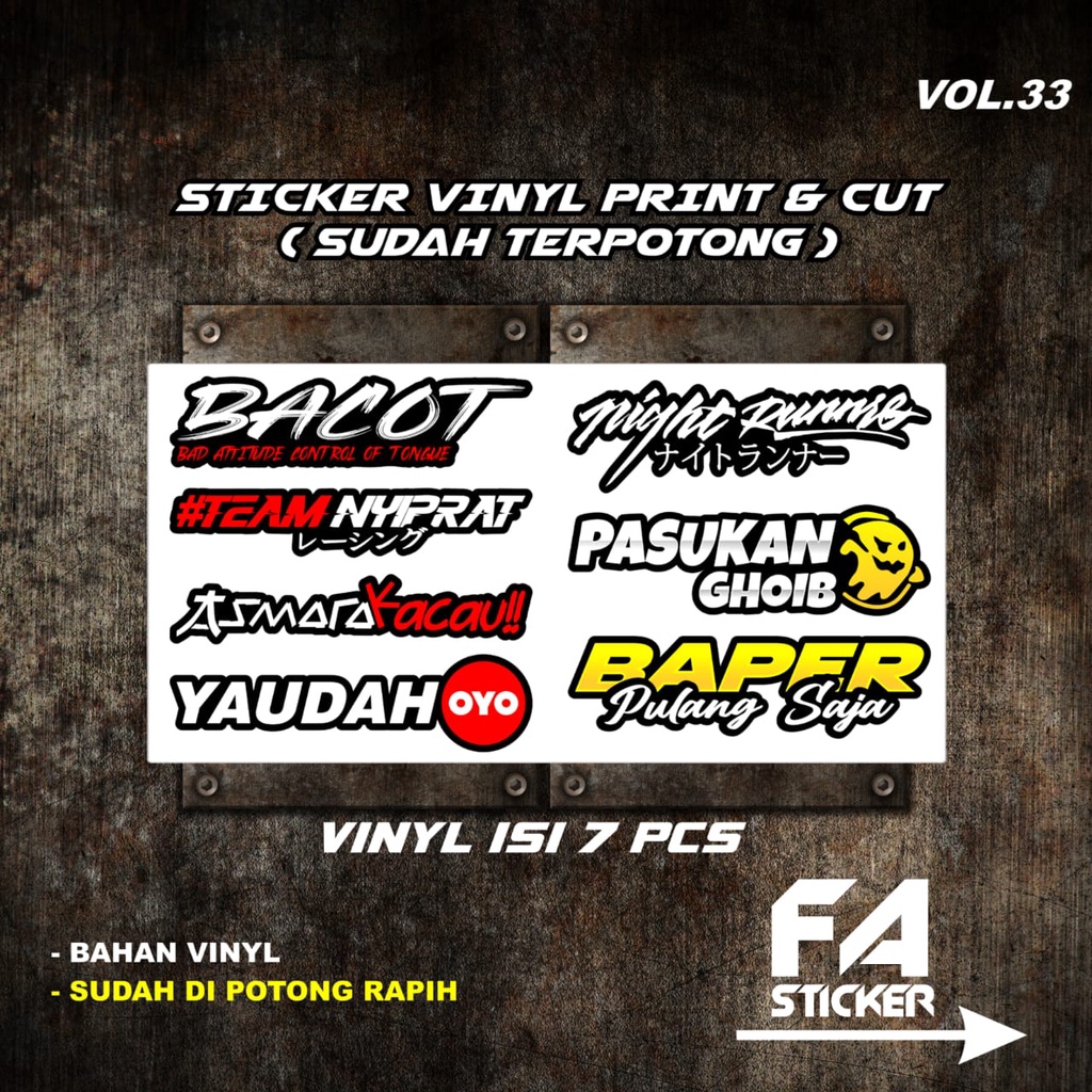 Stiker Pack Racing isi 22 25 27 30 Sticker Racing Stiker Sponsor Stiker Helm Stiker Motor Sticker Motor