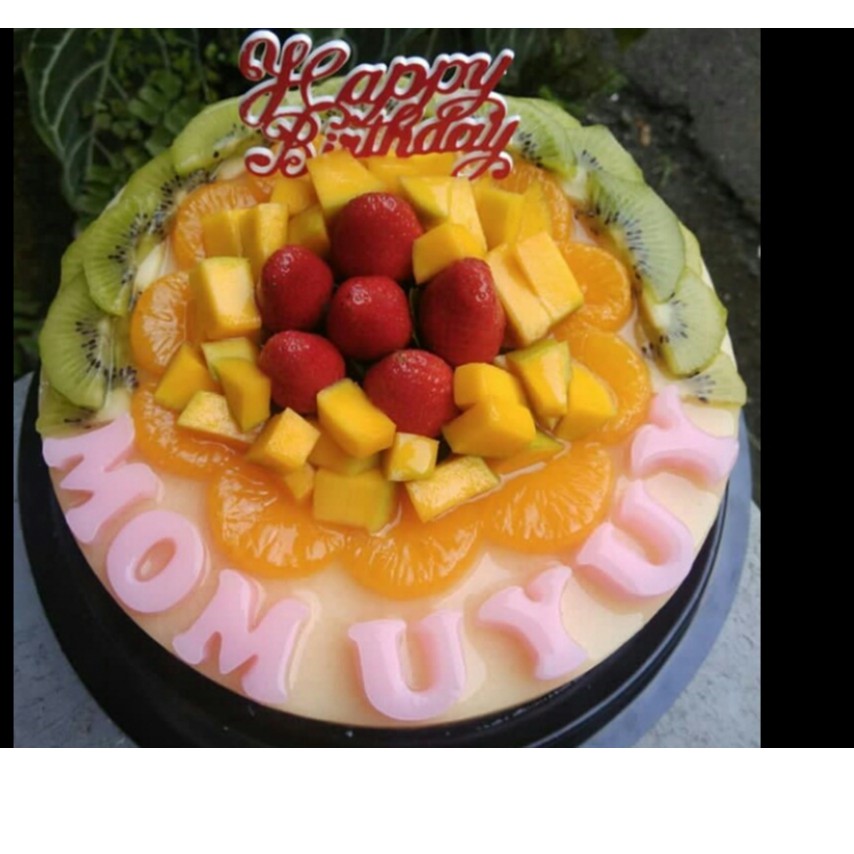 

PUDING ULTAH CREAM MARGARIN MOCA TOPING BUAH 25CM