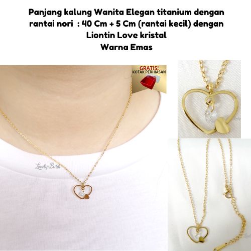 Lovelybutik - Kalung Titanium Anti Karat Wanita Korea Terbaru NIta Kalung Bonus Kotak Perhiasan