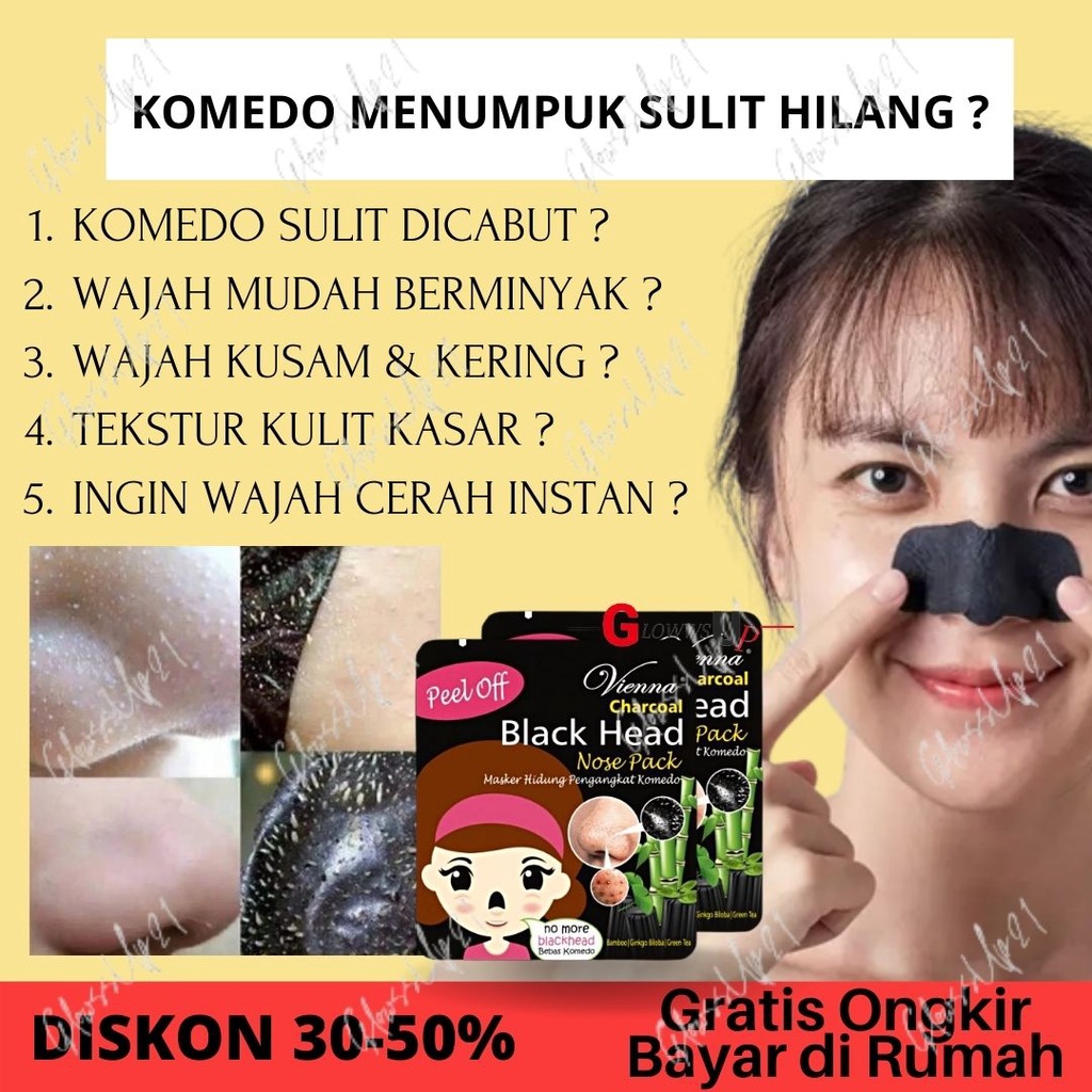 MASKER KOMEDO VIENNA CHARCOAL BLACK HEAD NOSE PACK PEEL OFF - MASKER HIDUNG KOMEDO