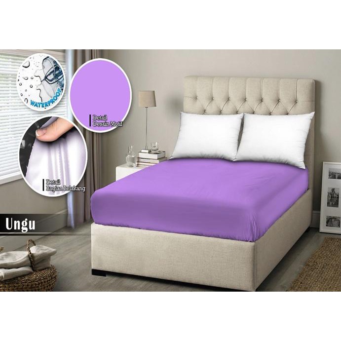 Sprei Polos Waterproof (Anti Air/Anti Ompol) Polos Ukuran 100, 120, 160, 180-Ungu Muda