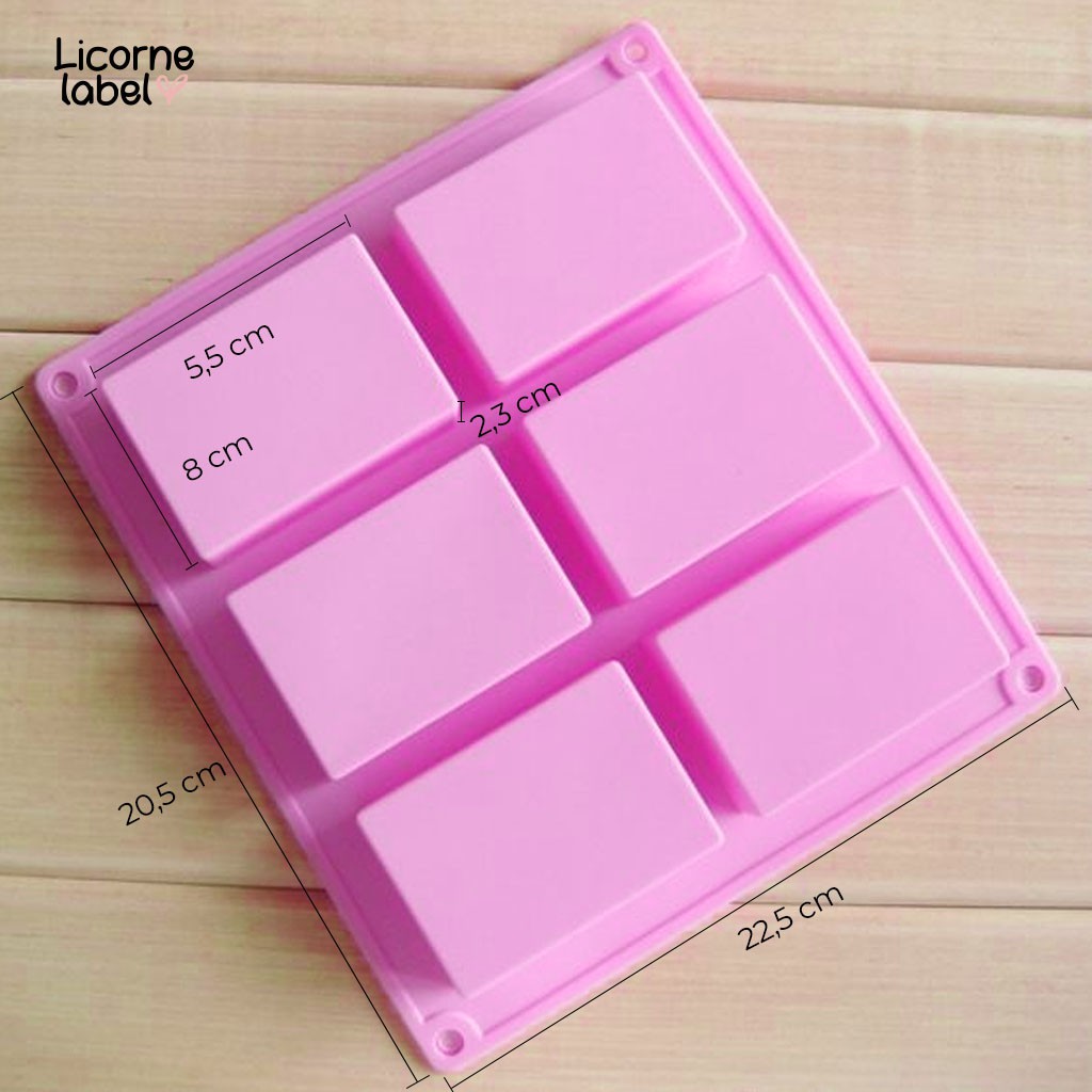 Cetakan Sabun Silikon / SIlicone Mold Rectangle -  Pour &amp; Melt - Resin DIY Kerajinan Tangan 6 Cavity