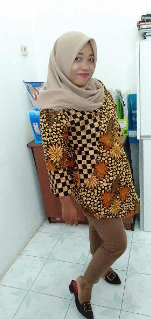 Maura Couple - Sania Ruffle Batik Couple Ori Ndoro Jowi Dnt Garansi Blouse Ziggy Krikil Blus Kerikil