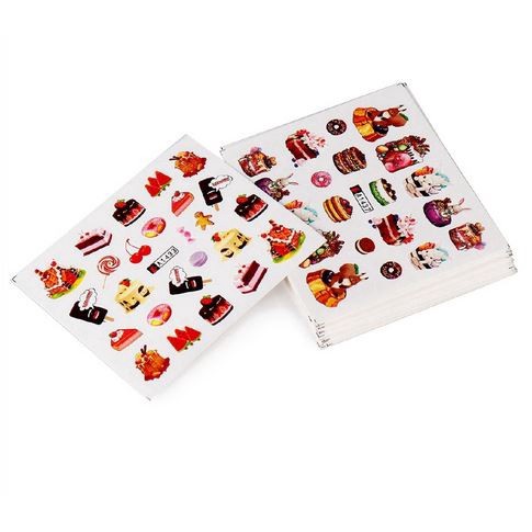 3D Watermark Nail Art Stickers -Cake Ice Cream Series (24pcs)