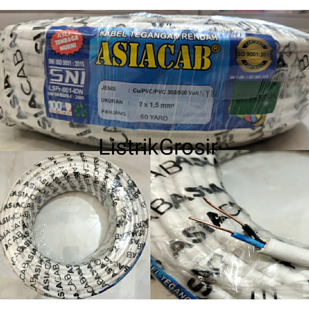 Kabel Listrik Kawat Engkel Tembaga Orenchi Nym 2x1.5 2x1,5 3x1,5 3X1.5 50Y Standard SNI PLN