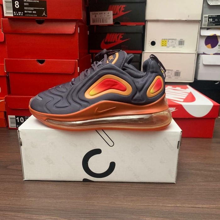 Sepatu Air Max 720 Black Fuel Orange Sport Import Original Running Terbaru