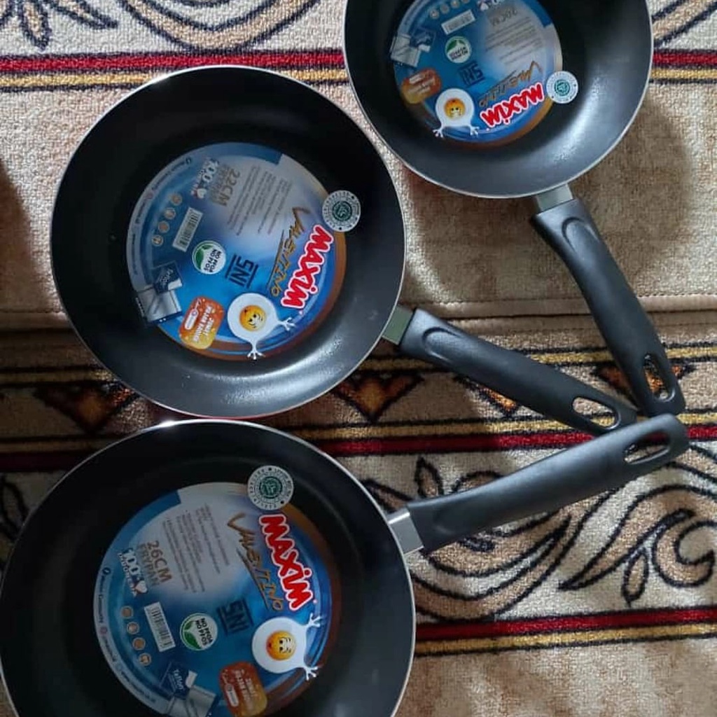 MAXIM VALENTINO FRYPAN WAJAN TEFLON 18/20/22 CM MURAH ORI