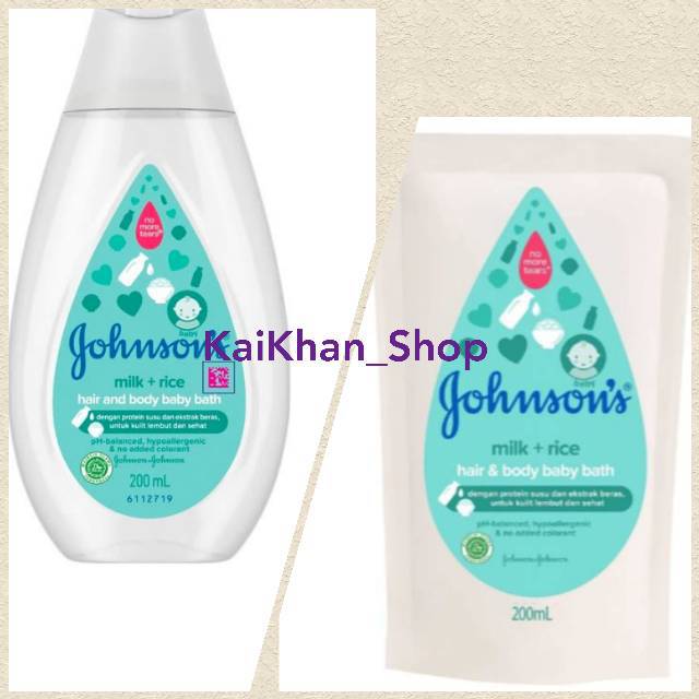 JOHNSON'S Milk &amp; Rice Bath Botol / Refill - 200ml