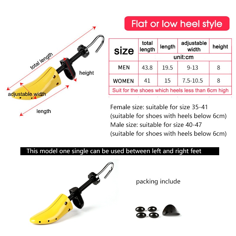 Shoes Stretcher Expander，Alat Perawatan Sepatu, Sesuaikan Ukuran Sepatu Kebesaran, Adjustable Shoe Tree Stretcher Expander Bahan Plastik