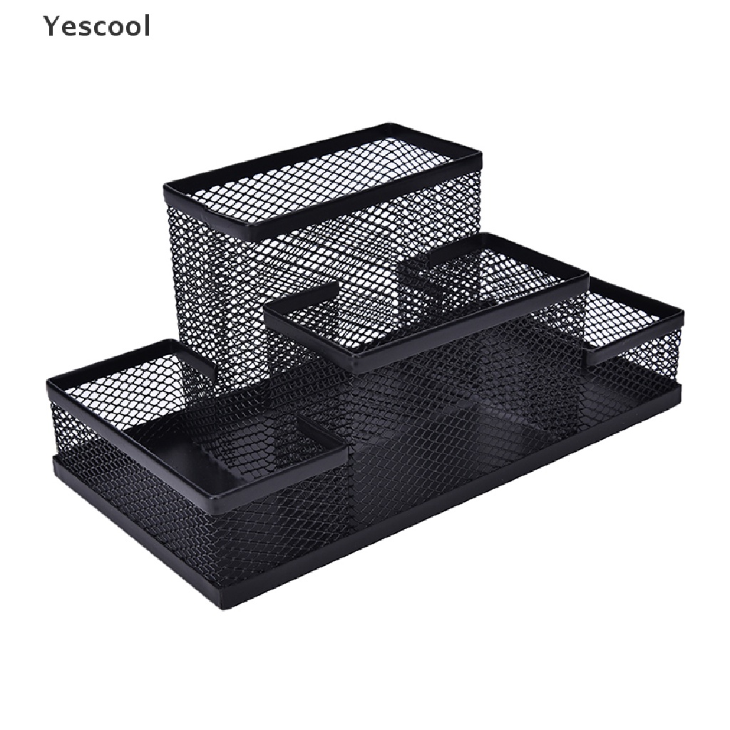 Yescool Metal Mesh Home Office Pen Pencils Holder Desk Stationery Storage Organizer Box， .