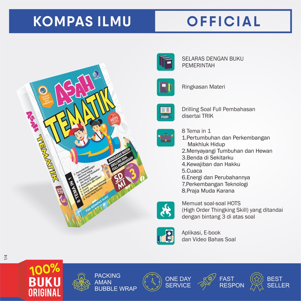 Kompas Ilmu Buku Asah Tematik SD MI Kelas 3