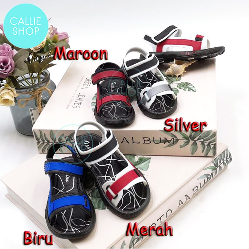  Sandal  Anak  Cowok  Velcro Strap Keren Bahan Jelly Import 