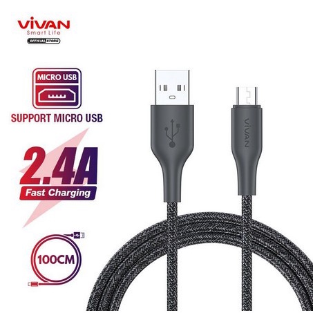 ITSTORE Kabel Data Vivan FM100S 2.4A Mikro USB Original