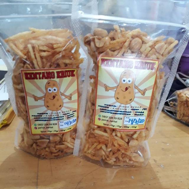 

Kentang Kriuk Tidak Pedas tabur Kacang