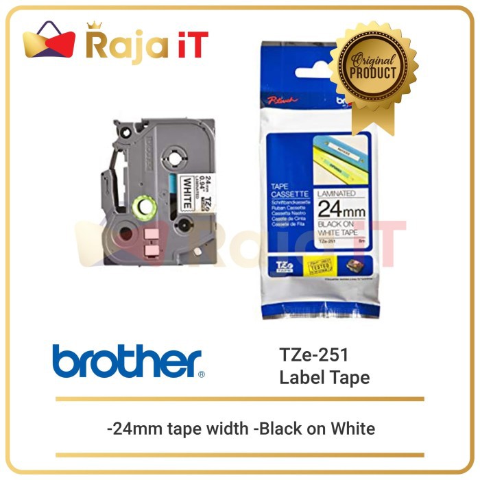 

BROTHER Label Tape TZE 251 24mm Black On White