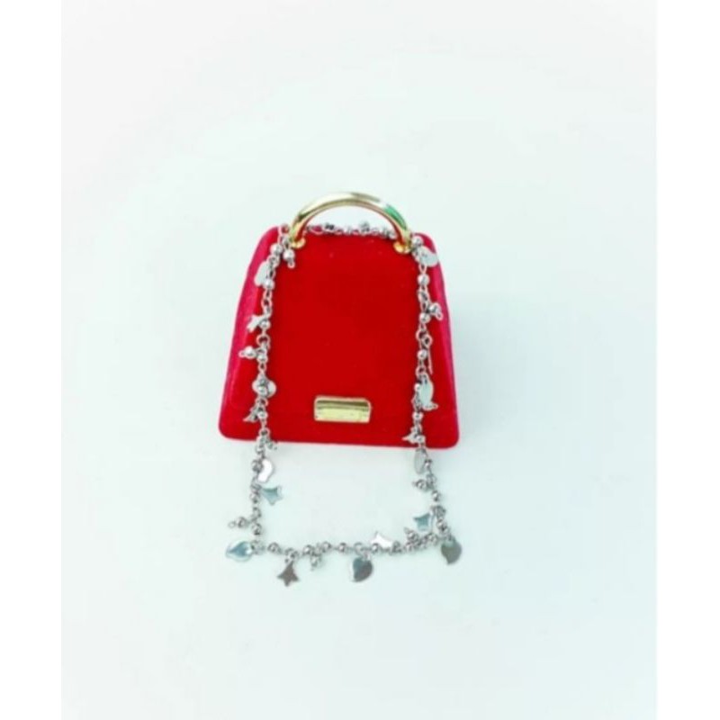 GELANG KAKI WANITA BAJA/MONEL/BESI PUTIH ANTI KARATAN