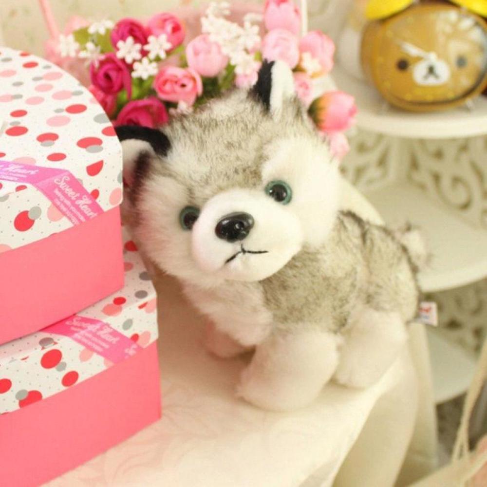 Timekey Mainan Boneka Stuffed Plush Anjing Husky Lucu 20cm Untuk Hadiah Anak C7V8