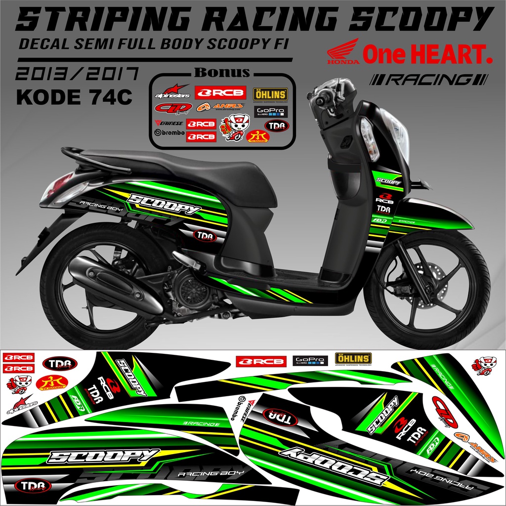 Striping Scoopy Stiker Scoopy 2013/2017 Kode 74