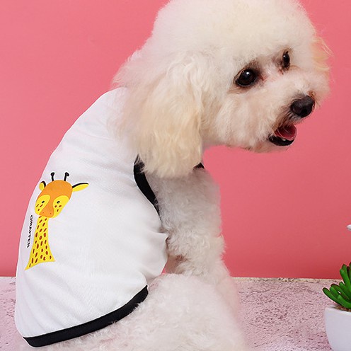 Pet Clothes Kaos Motif Hewan Lucu Untuk Anjing Dan Kucing