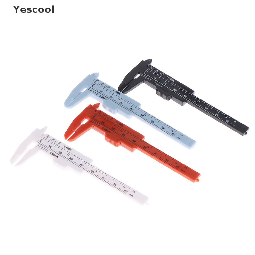 Yescool 1pc Jangka Sorong Mini Portable Skala Ganda 0-80MM Bahan Plastik Untuk Ukur Alis