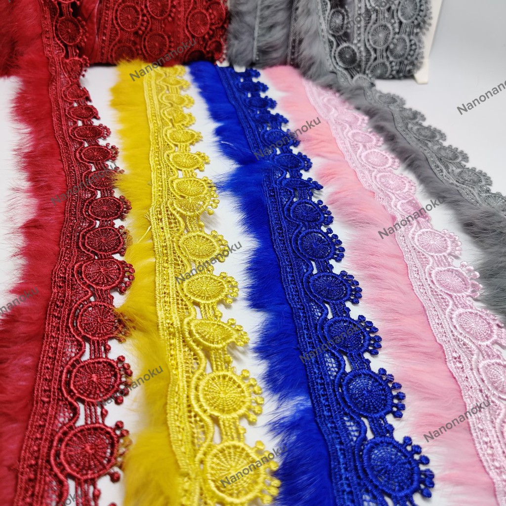 [Per Papan] Renda Bordir 008 Bulu Baju Jahit Aplikasi