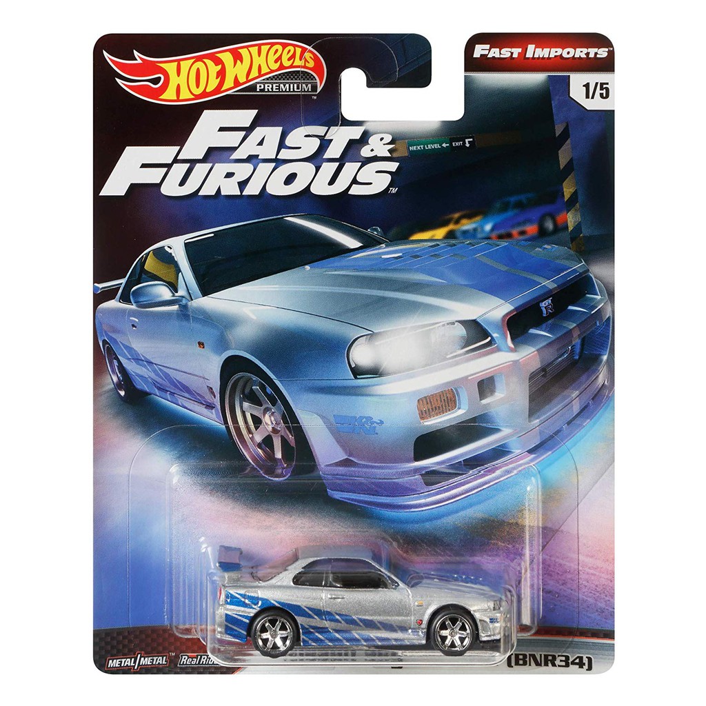 Diecast Hot Wheels NISSAN SKYLINE GT-R BNR34 GT R34 GTR34 Hotwheels BNR 34 FAST IMPORTS and Furious