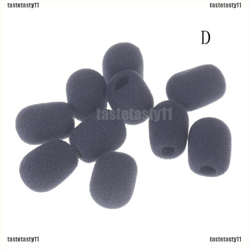 10Pcs Spons Mikrofon Warna Hitam