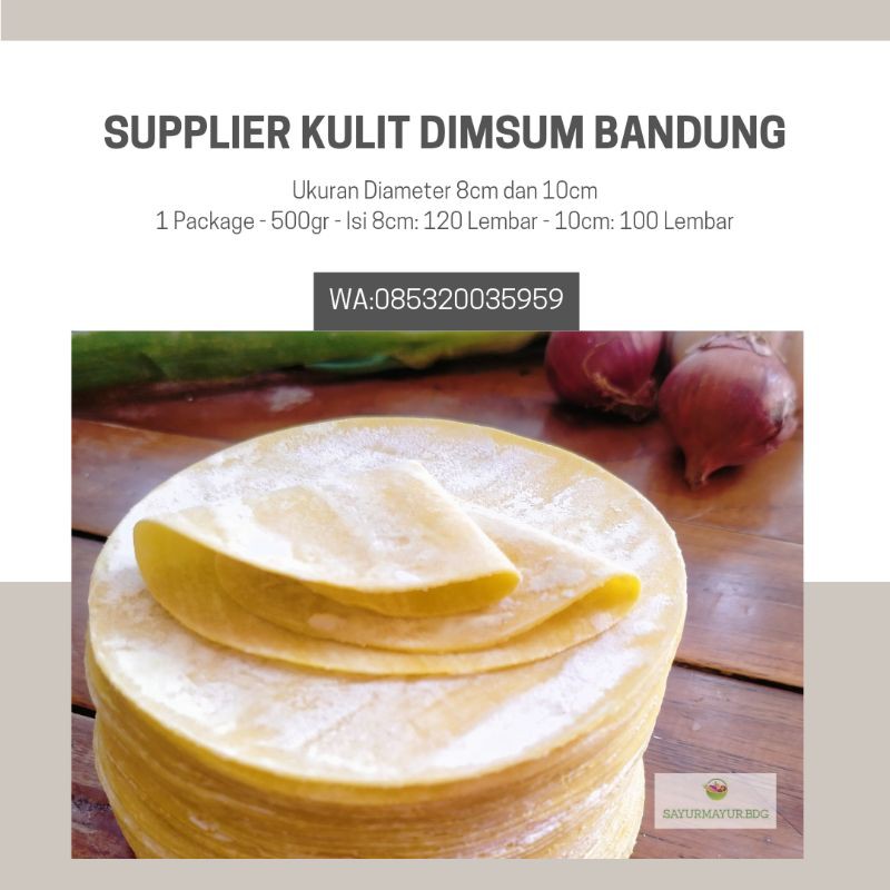 

Kulit Dimsum Kuning 8cm Lembar Siomay Swekiaw Gyoza Kuotie